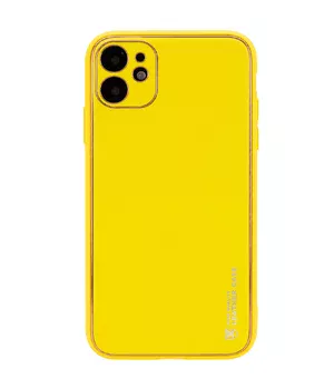 Шкіряний чохол Xshield для Apple iPhone 12 (6.1 ") Жовтий / Yellow