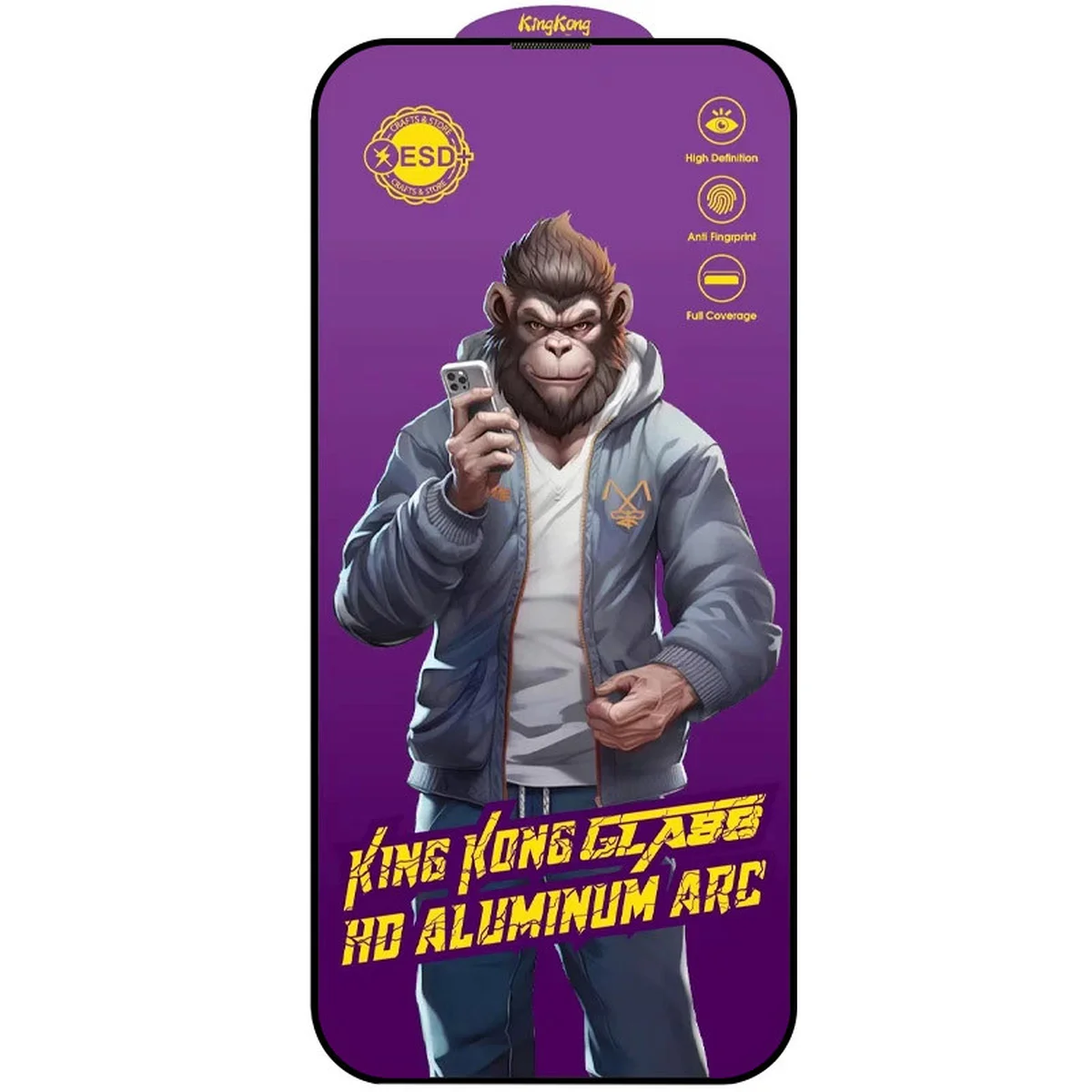 Защитное стекло 5D Anti-static Purple для Apple iPhone 12 Pro Max (6.7") Черный