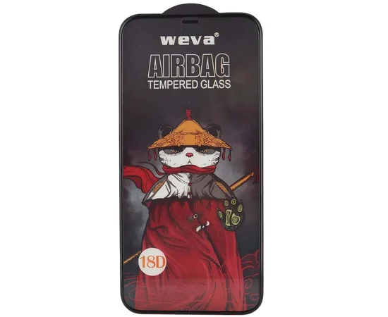Защитное 2.5D стекло Weva AirBag (тех.пак) для Apple iPhone 12 Pro Max (6.7") Черный