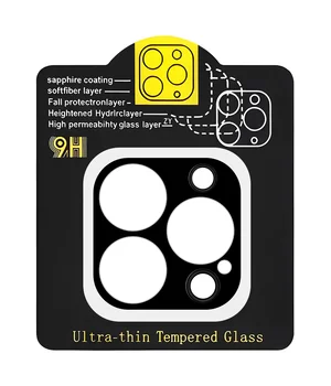 Захисне скло на камеру Full Block (тех.пак) для Apple iPhone 12 Pro Max (6.7") Чорний