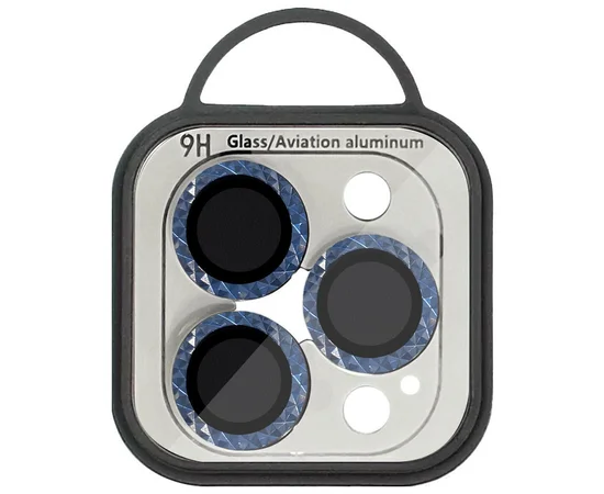 Защитное стекло Metal Shine на камеру (в упак.) для Apple iPhone 12 Pro Max Синий / Blue