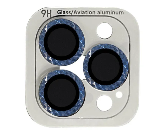 Защитное стекло Metal Shine на камеру (в упак.) для Apple iPhone 12 Pro Max Синий / Blue