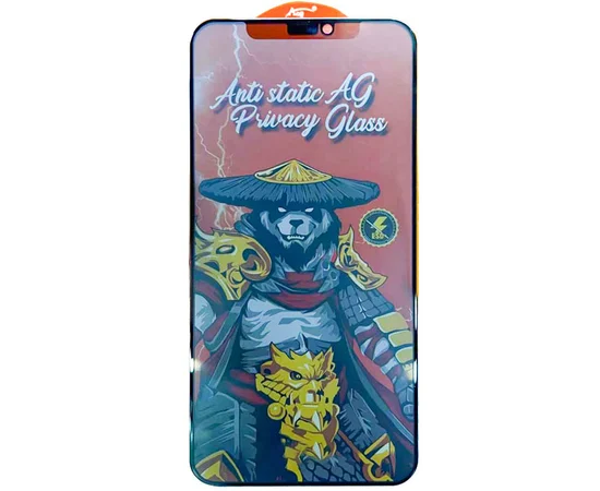 Захисне скло Privacy 5D Matte Anti-Static (тех.пак) для Apple iPhone 12 Pro Max (6.7") Чорний