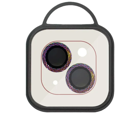 Защитное стекло Metal Shine на камеру (в упак.) для Apple iPhone 13 mini / 13 Сиреневый / Rainbow