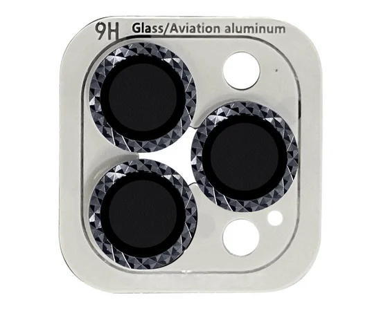Защитное стекло Metal Shine на камеру (в упак.) для Apple iPhone 13 Pro / 13 Pro Max Темно-Серый / Graphite