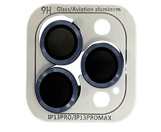 Защитное стекло Metal Classic на камеру (в упак.) для Apple iPhone 13 Pro / 13 Pro Max Голубой / Sierra Blue
