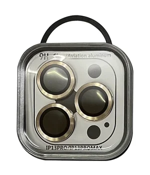 Захисне скло Metal Classic на камеру (в упак.) Apple iPhone 13 Pro / 13 Pro Max Золотий / Gold
