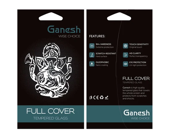 Защитное стекло Ganesh (Full Cover) для Apple iPhone 13 / 13 Pro (6.1") Черный