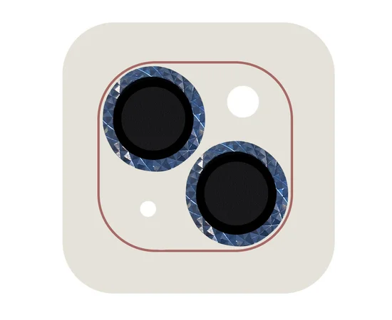 Защитное стекло Metal Shine на камеру (в упак.) для Apple iPhone 13 mini / 13 Синий / Blue