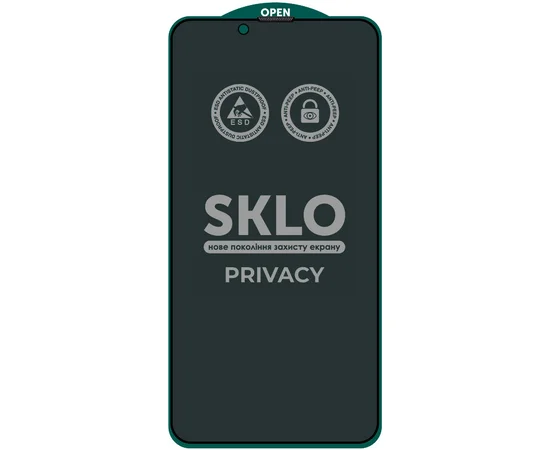 Защитное стекло SKLO 5D Privacy (тех.пак) для Apple iPhone 13 / 13 Pro / 14 (6.1") Черный
