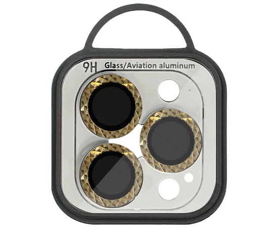 Защитное стекло Metal Shine на камеру (в упак.) для Apple iPhone 13 Pro / 13 Pro Max Золотой / Gold