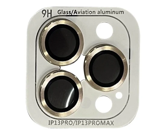 Защитное стекло Metal Classic на камеру (в упак.) для Apple iPhone 13 Pro / 13 Pro Max Золотой / Gold