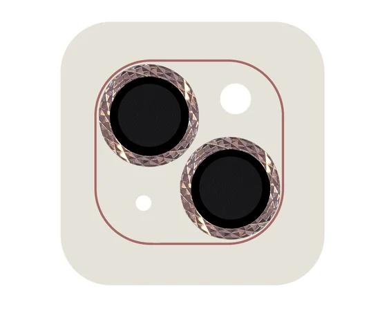 Защитное стекло Metal Shine на камеру (в упак.) для Apple iPhone 13 mini / 13 Розовый / Pink