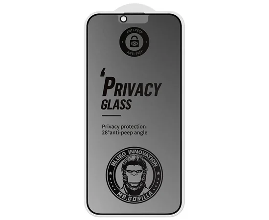 Захисне 2.5D скло Blueo Full Cover Anti-Peep Matte для Apple iPhone 13 Pro / 13 / 14 (6.1") Чорний