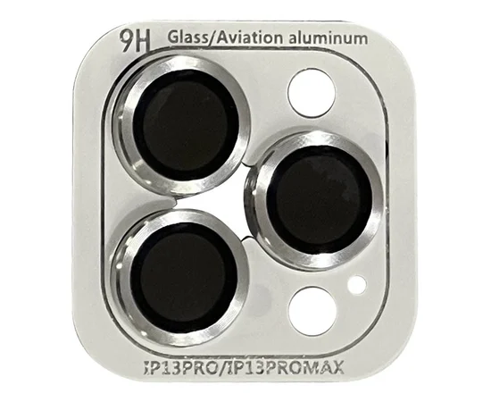 Защитное стекло Metal Classic на камеру (в упак.) для Apple iPhone 13 Pro / 13 Pro Max Серебряный / Silver