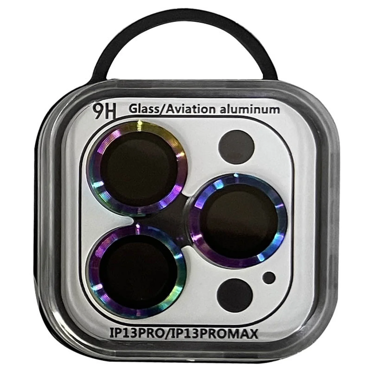 Захисне скло Metal Classic на камеру (в упак.) Apple iPhone 13 Pro / 13 Pro Max Бузковий / Rainbow