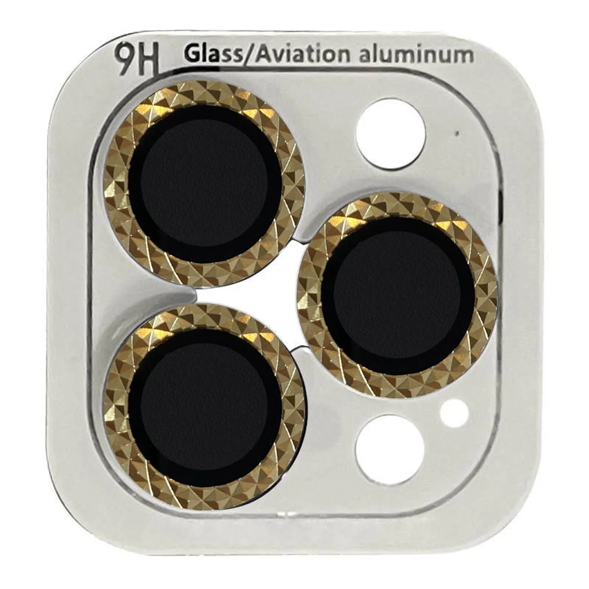 Захисне скло Metal Shine на камеру (в упак.) Apple iPhone 13 Pro / 13 Pro Max Золотий / Gold