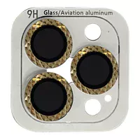 Захисне скло Metal Shine на камеру (в упак.) Apple iPhone 13 Pro / 13 Pro Max Золотий / Gold