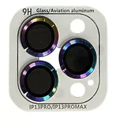 Захисне скло Metal Classic на камеру (в упак.) Apple iPhone 13 Pro / 13 Pro Max Бузковий / Rainbow