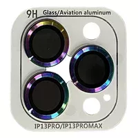 Захисне скло Metal Classic на камеру (в упак.) Apple iPhone 13 Pro / 13 Pro Max Бузковий / Rainbow