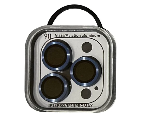 Захисне скло Metal Classic на камеру (в упак.) Apple iPhone 13 Pro / 13 Pro Max Блакитний / Sierra Blue