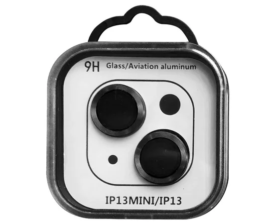 Защитное стекло Metal Classic на камеру (в упак.) для Apple iPhone 13 mini / 13 Черный / Midnight