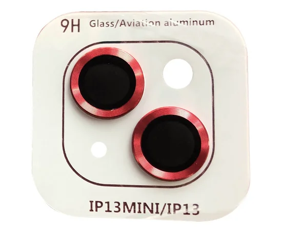 Защитное стекло Metal Classic на камеру (в упак.) для Apple iPhone 13 mini / 13 Красный / Red