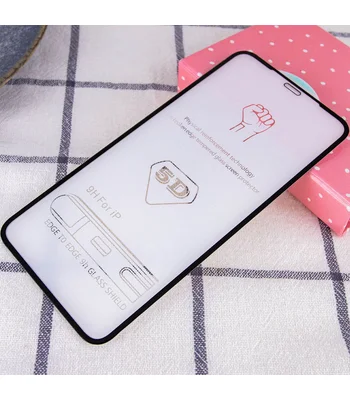 Захисне скло 5D Hard (full glue) (тех.пак) для Apple iPhone 13 Pro Max / 14 Plus (6.7 ") Чорний