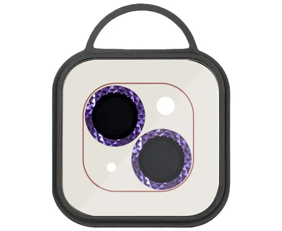 Защитное стекло Metal Shine на камеру (в упак.) для Apple iPhone 14 (6.1") / 14 Plus (6.7") Фиолетовый / Purple