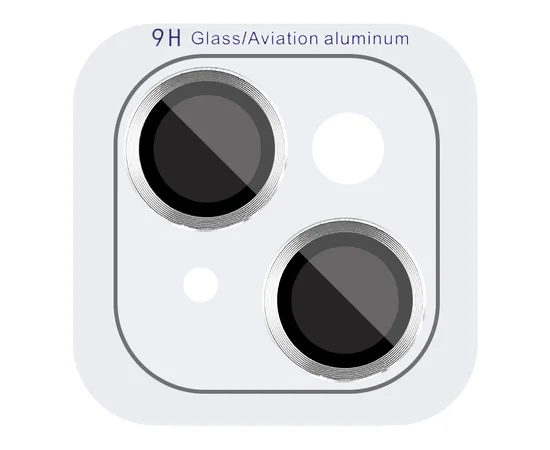 Защитное стекло Metal Classic на камеру (в упак.) для Apple iPhone 14 (6.1") / 14 Plus (6.7") Серебряный / Silver