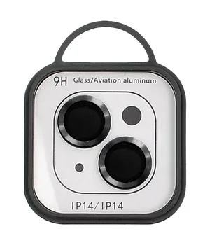 Защитное стекло Metal Classic на камеру (в упак.) для Apple iPhone 14 (6.1") / 14 Plus (6.7") Черный / Midnight