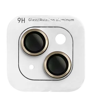 Защитное стекло Metal Classic на камеру (в упак.) для Apple iPhone 14 (6.1") / 14 Plus (6.7") Золотой / Gold