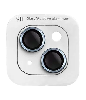 Защитное стекло Metal Classic на камеру (в упак.) для Apple iPhone 14 (6.1") / 14 Plus (6.7") Голубой / Light Blue