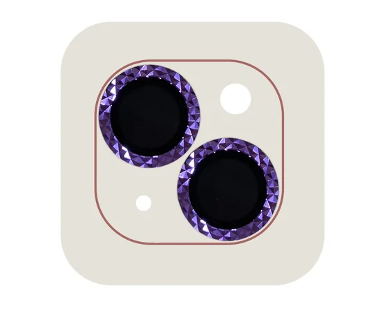 Защитное стекло Metal Shine на камеру (в упак.) для Apple iPhone 14 (6.1") / 14 Plus (6.7") Фиолетовый / Purple