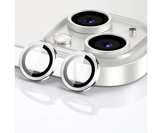 Захисне скло Metal Classic на камеру (в упак.) Apple iPhone 14 (6.1") / 14 Plus (6.7") Срібний / Silver