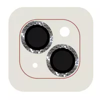 Защитное стекло Metal Shine на камеру (в упак.) для Apple iPhone 14 (6.1") / 14 Plus (6.7") Серебряный / Silver