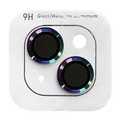 Захисне скло Metal Classic на камеру (в упак.) Apple iPhone 14 (6.1") / 14 Plus (6.7") Бузковий / Rainbow