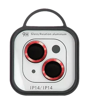 Защитное стекло Metal Classic на камеру (в упак.) для Apple iPhone 14 (6.1") / 14 Plus (6.7") Красный / Red