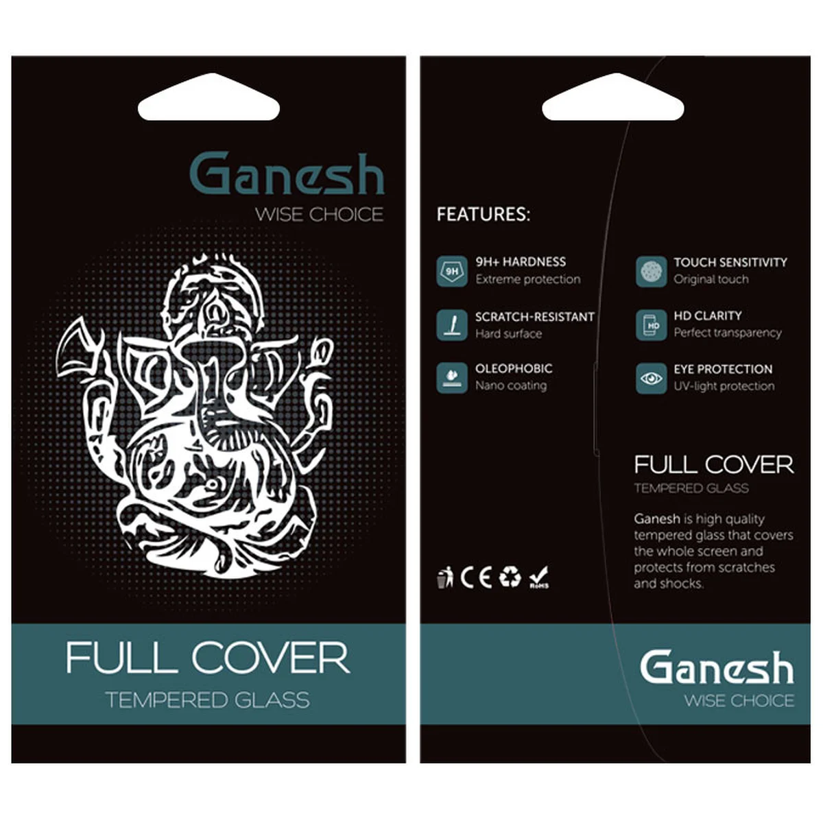 Захисне скло Ganesh (Full Cover) для Apple iPhone 14 (6.1") Чорний