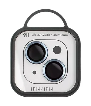 Захисне скло Metal Classic на камеру (в упак.) Apple iPhone 14 (6.1") / 14 Plus (6.7") Блакитний / Light Blue