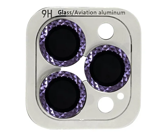Защитное стекло Metal Shine на камеру (в упак.) для Apple iPhone 14 Pro (6.1") / 14 Pro Max (6.7") Темно-Фиолетовый / Deep Purple