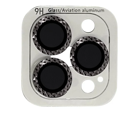 Защитное стекло Metal Shine на камеру (в упак.) для Apple iPhone 14 Pro (6.1") / 14 Pro Max (6.7") Темно-Серый / Space Black