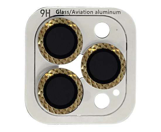 Защитное стекло Metal Shine на камеру (в упак.) для Apple iPhone 14 Pro (6.1") / 14 Pro Max (6.7") Золотой / Gold
