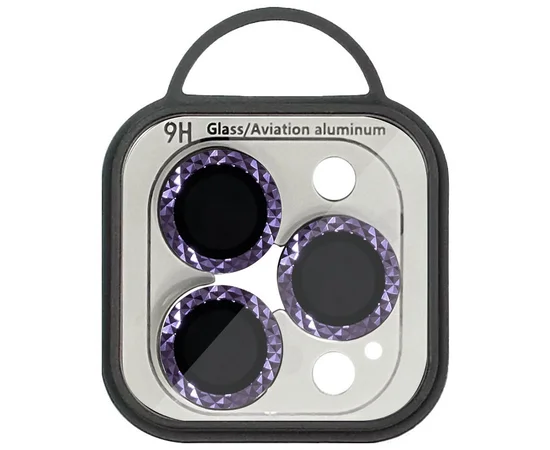 Защитное стекло Metal Shine на камеру (в упак.) для Apple iPhone 14 Pro (6.1") / 14 Pro Max (6.7") Темно-Фиолетовый / Deep Purple