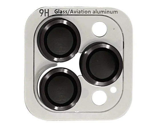 Защитное стекло Metal Classic на камеру (в упак.) для Apple iPhone 14 Pro (6.1") / 14 Pro Max (6.7") Темно-Серый / Space Black