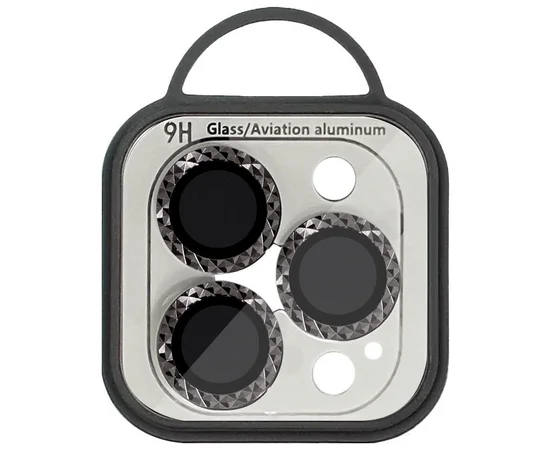 Защитное стекло Metal Shine на камеру (в упак.) для Apple iPhone 14 Pro (6.1") / 14 Pro Max (6.7") Темно-Серый / Space Black