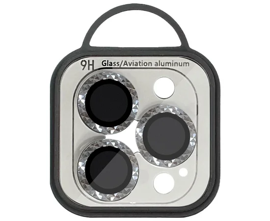 Защитное стекло Metal Shine на камеру (в упак.) для Apple iPhone 14 Pro (6.1") / 14 Pro Max (6.7") Серебряный / Silver