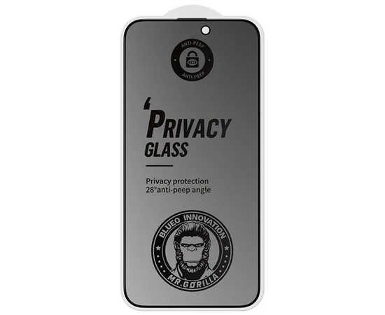 Захисне 2.5D скло Blueo Full Cover Anti-Peep Matte для Apple iPhone 14 Pro (6.1") Чорний