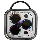 Захисне скло Metal Classic на камеру (в упак.) Apple iPhone 14 Pro (6.1") / 14 Pro Max (6.7") Бузковий / Rainbow