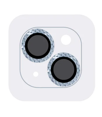 Захисне скло Metal Shine на камеру (в упак.) Apple iPhone 15 (6.1") / 15 Plus (6.7") Блакитний / Light Blue